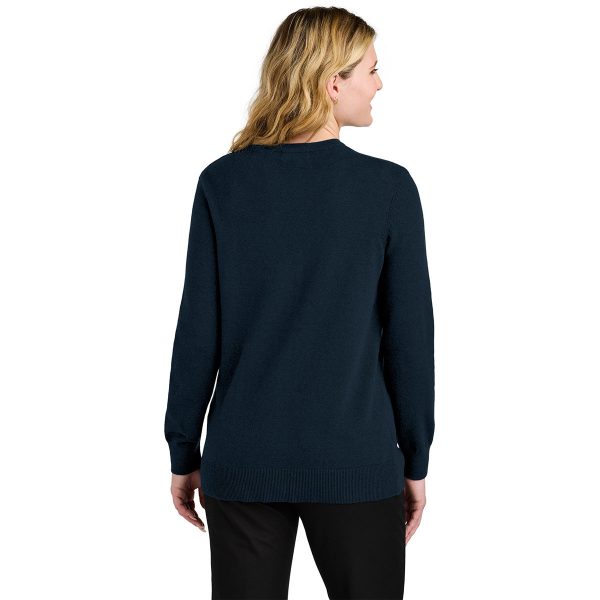Port Authority Women s River Blue Navy Easy Care Button-Up Cardigan Sweater Cheap - Image 4