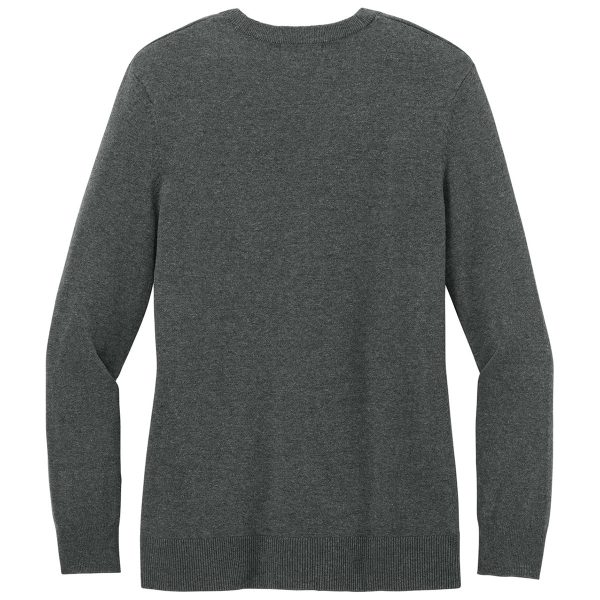 Port Authority Women s Charcoal Heather Easy Care Button-Up Cardigan Sweater Online now - Image 2