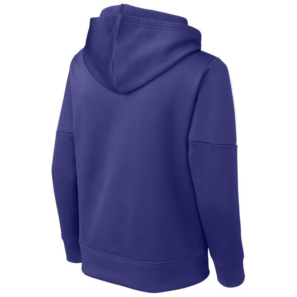 Sport-Tek Youth Purple  White Sport-Wick Fleece United Pullover Hoodie Online Sale - Image 2