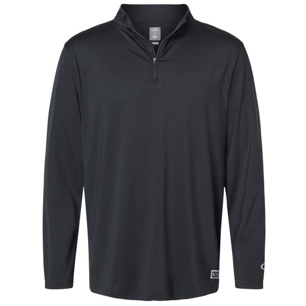 Oakley Men s Blackout Team Issue Podium Quarter-Zip Pullover For Discount